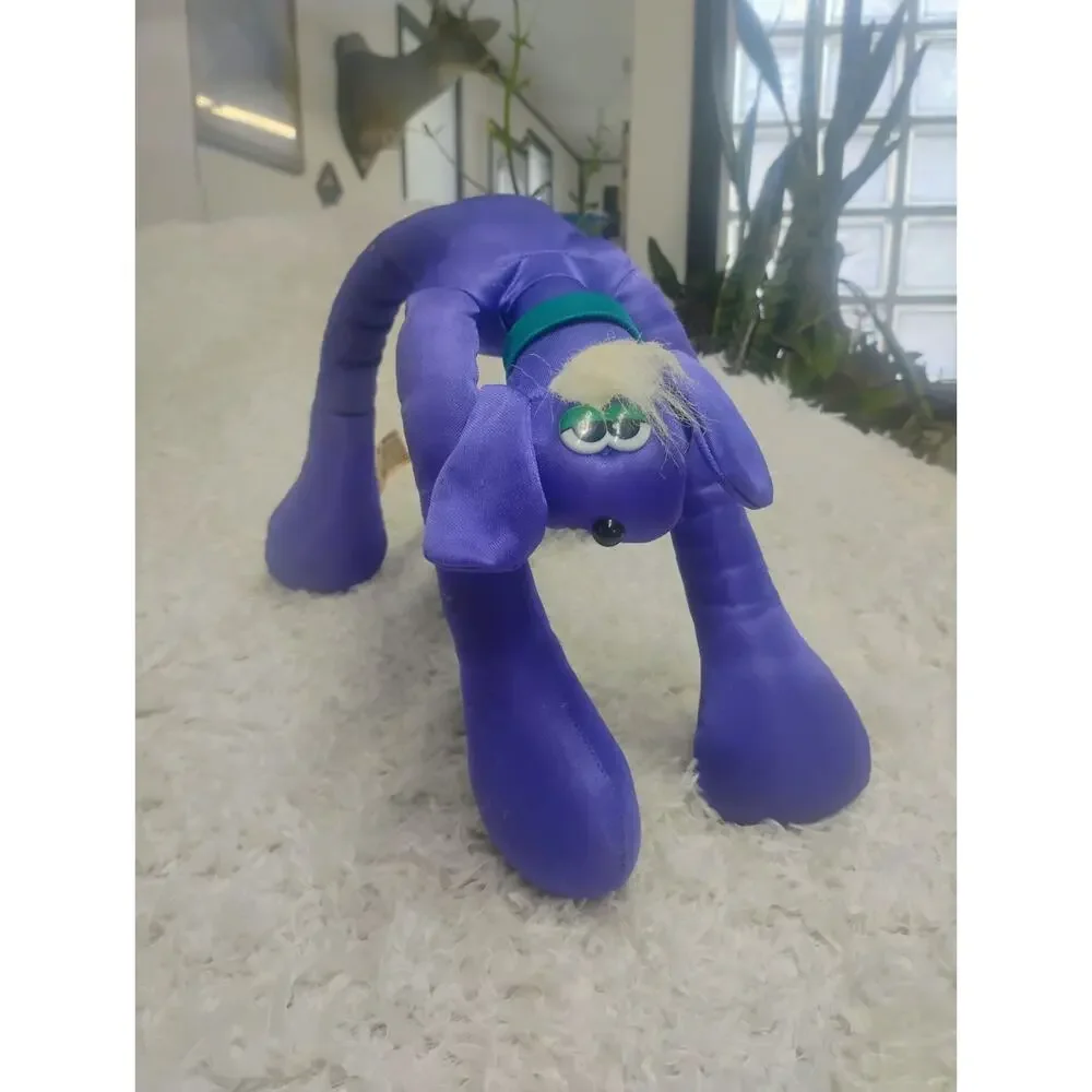 Vintage Lanky Doodles Purple Dog Plush 1980s Applause Standing Arched Rare 20